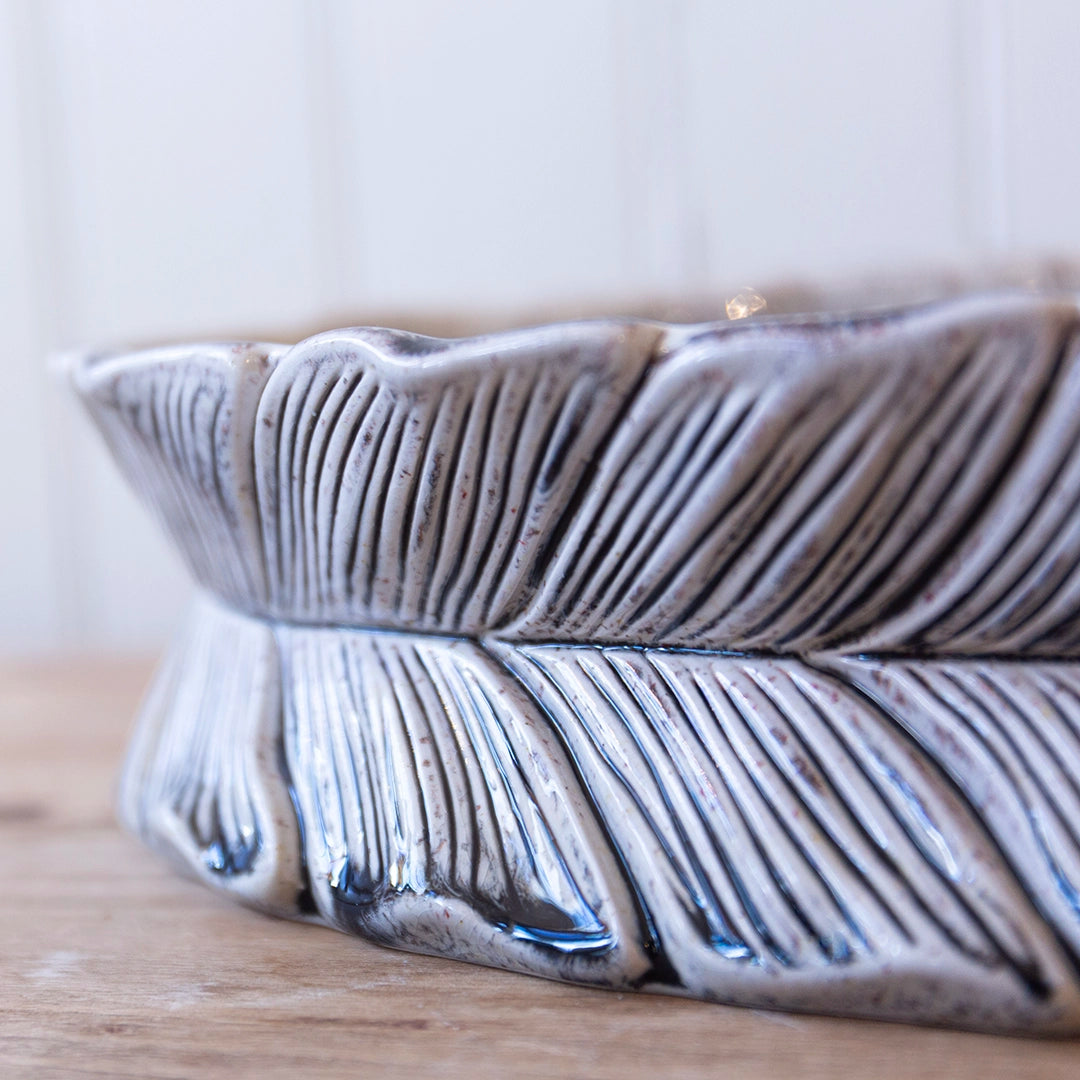 Feathered Ceramic Centerpiece