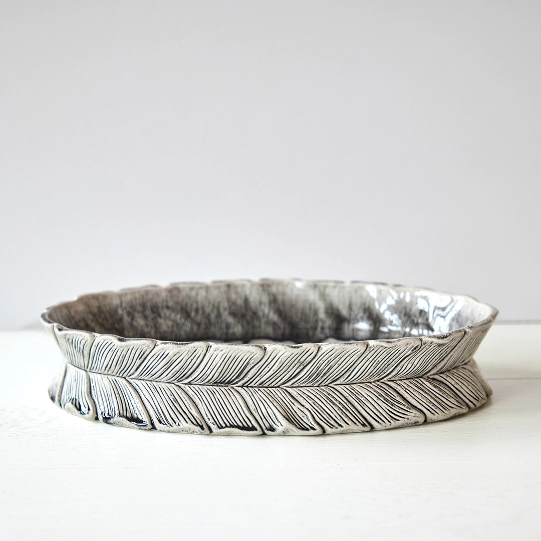 Feathered Ceramic Centerpiece