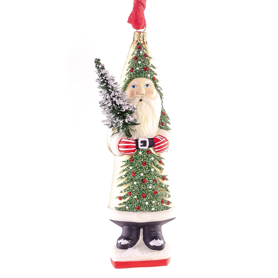 Vaillantcourt Gold Santa With Green Tree Ornament