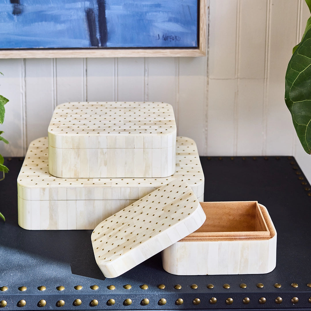Gold Studded Bone Storage Box