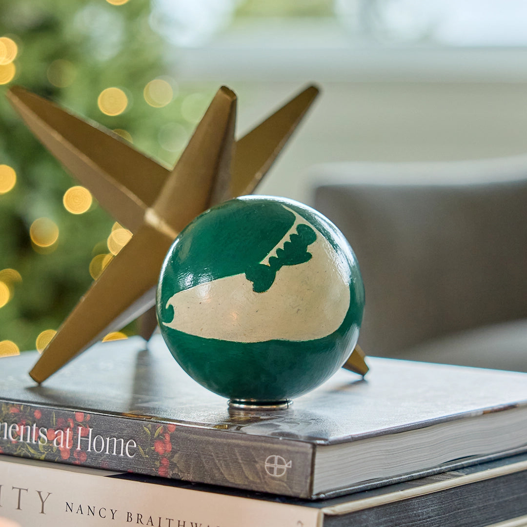 Green Handpainted Island Decorative Sphere | Melissa Macleod