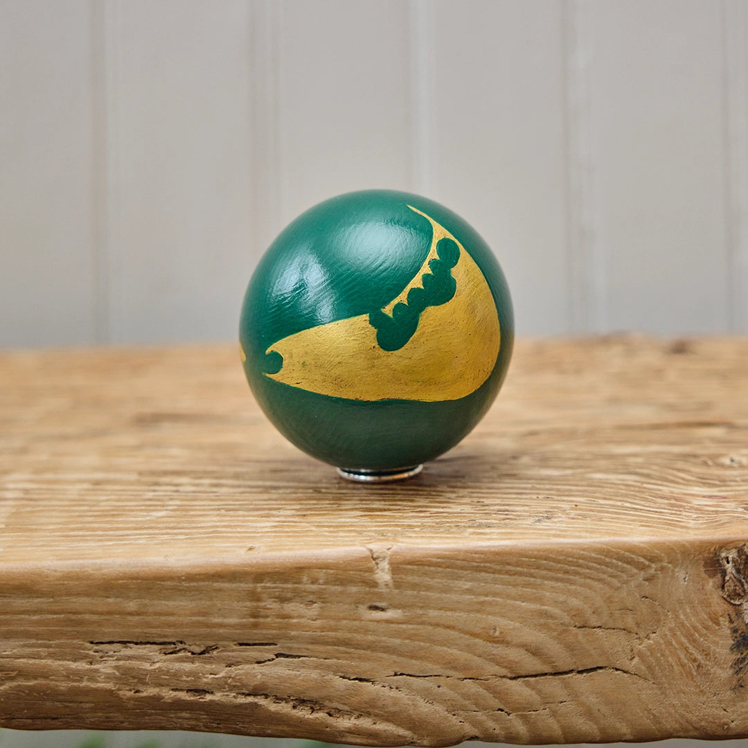 Handpainted Green with Gold Island Decorative Sphere