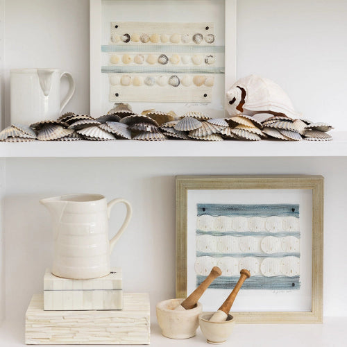 Handwoven White Frame Sand Dollar Vignette | Rebecca Jusko Peraner