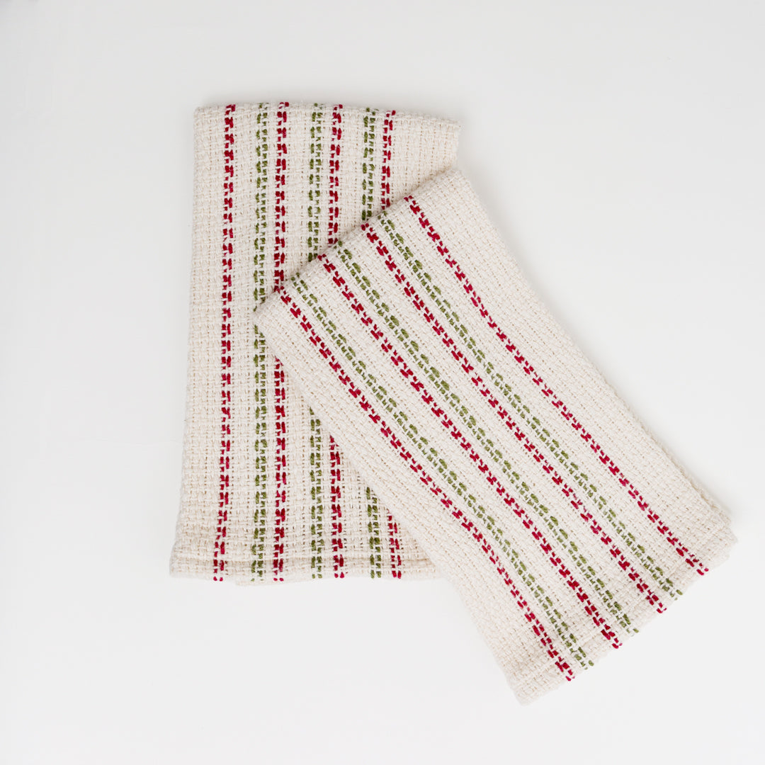 Holiday Whimsy Stripe Handwoven Kitchen Towel