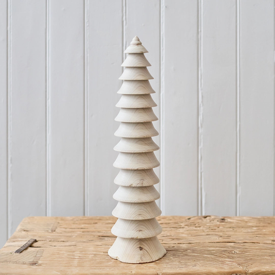 Bleached Elm Wood Hand Carved Trees, Large | John Williams