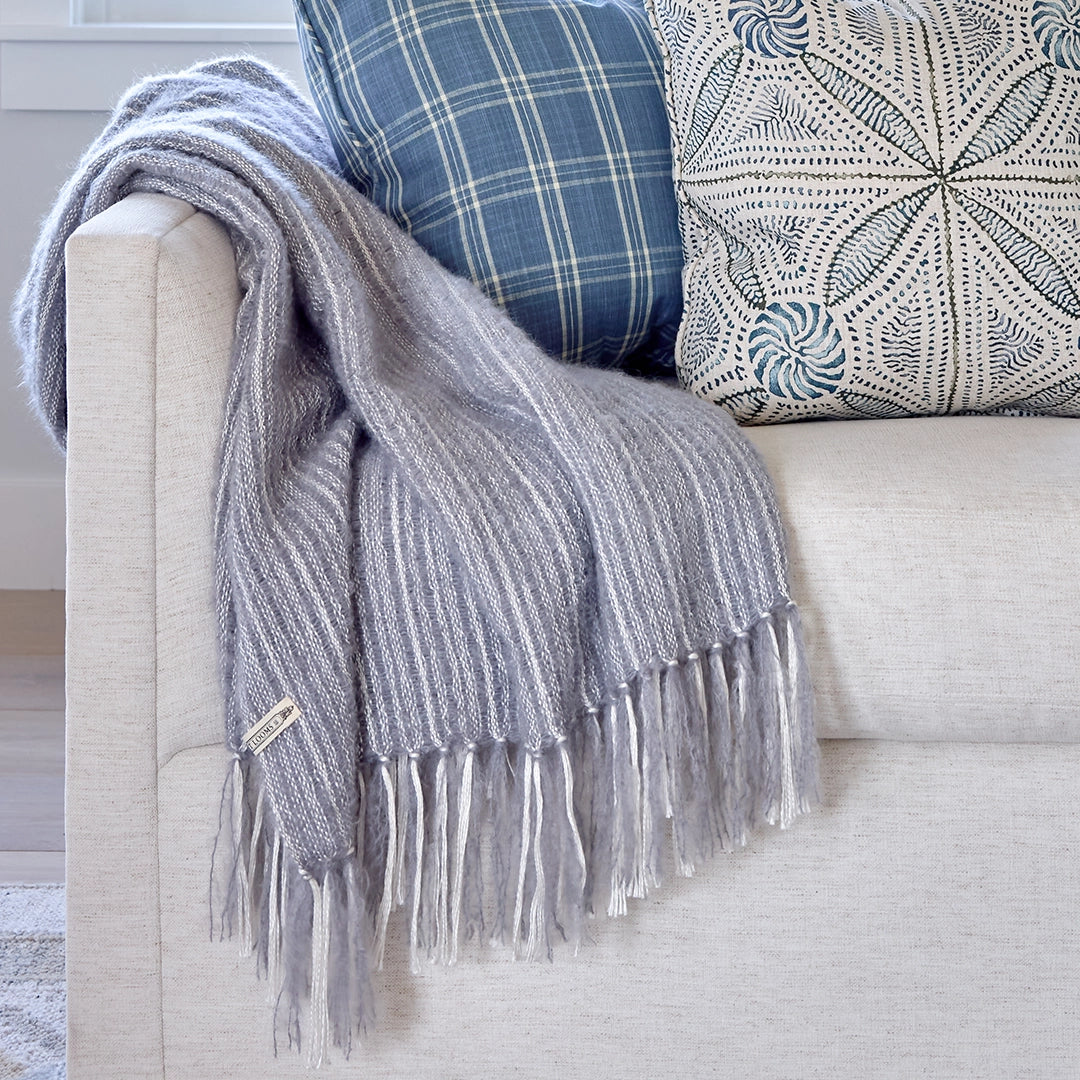Larkspur Handwoven Mohair & Silk Throw