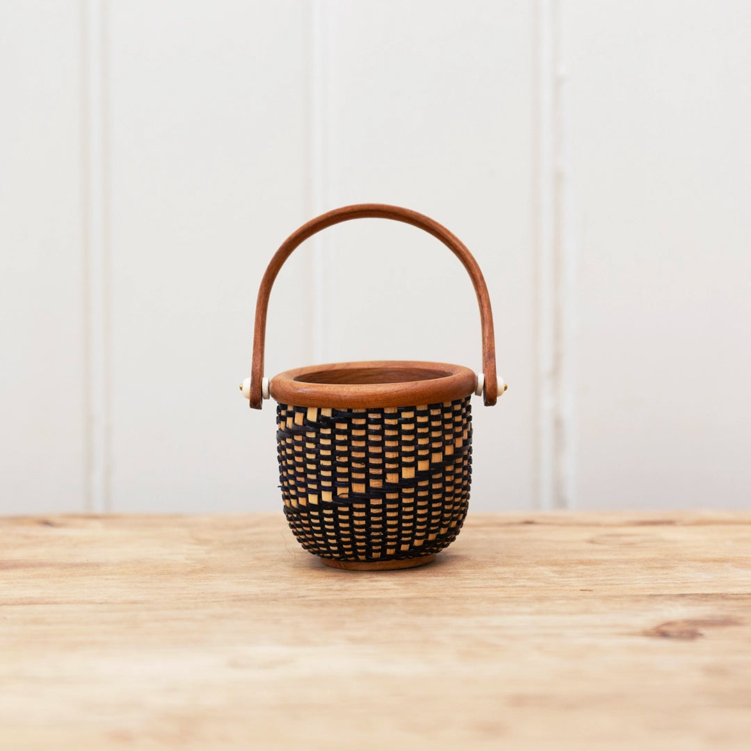 Mini Spiral Black Cane Lightship Basket | Dale Rutherford