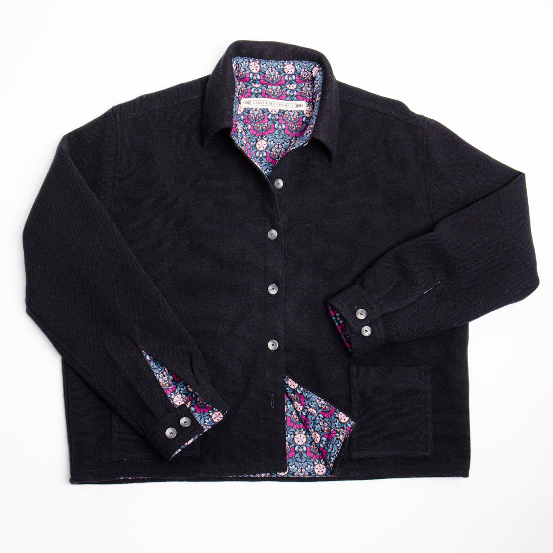 Black Tweed Cropped CPO Jacket