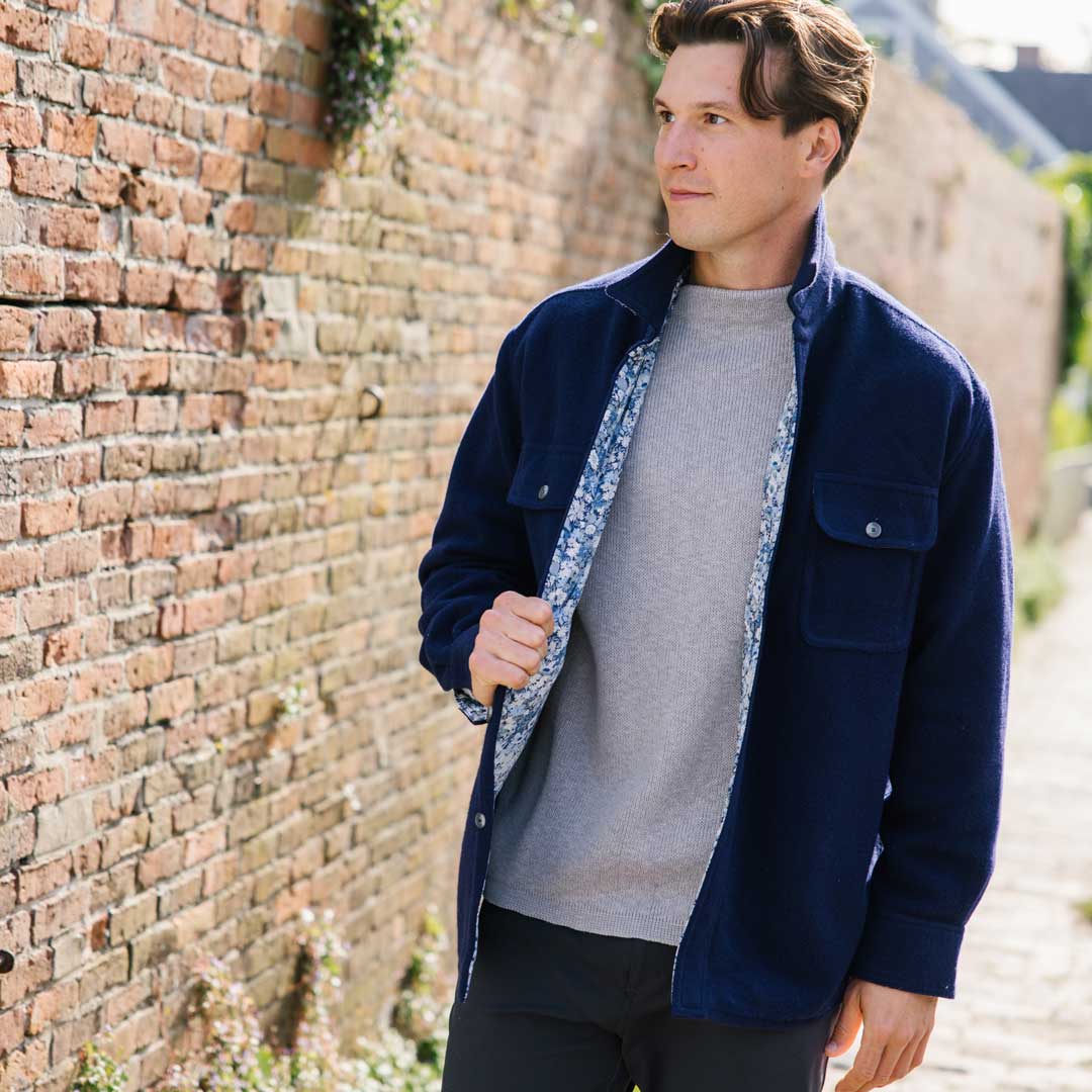 Navy Tweed Classic CPO Jacket