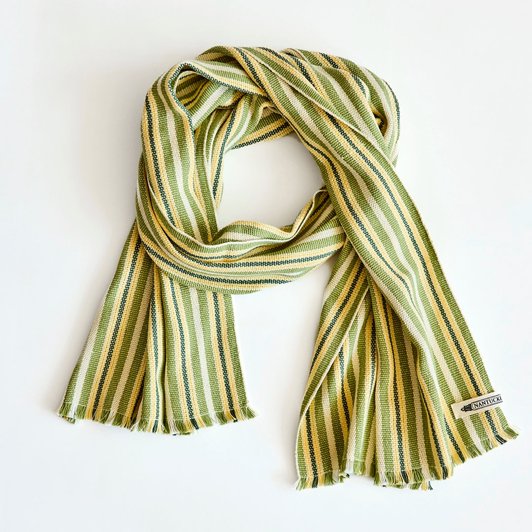 Spring Stripe Handwoven Cotton Scarf