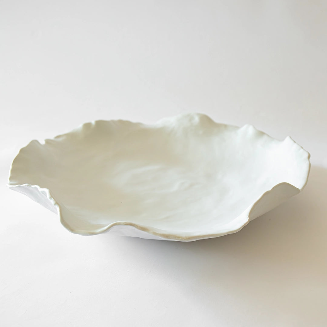 Wavy Ceramic Centerpiece Bowl