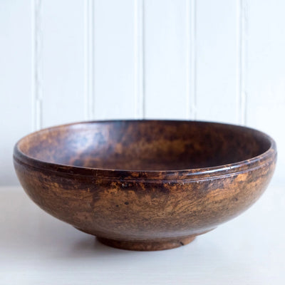 19th Century Handcarved Black Ash Burl Bowl