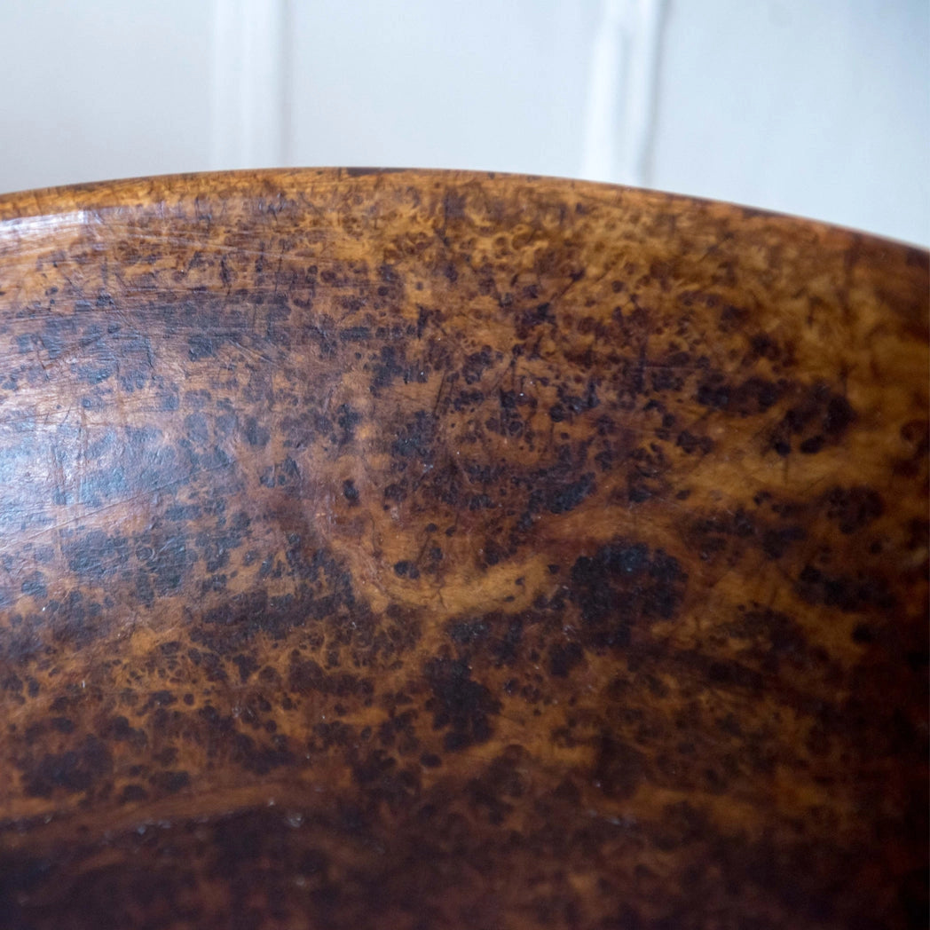 19th Century Handcarved Black Ash Burl Bowl