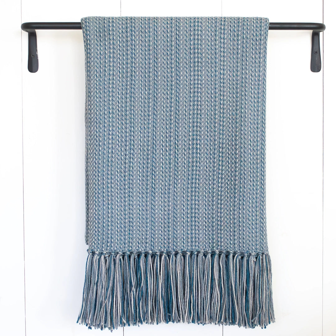 Hazy Aegean Handwoven Alpaca Throw