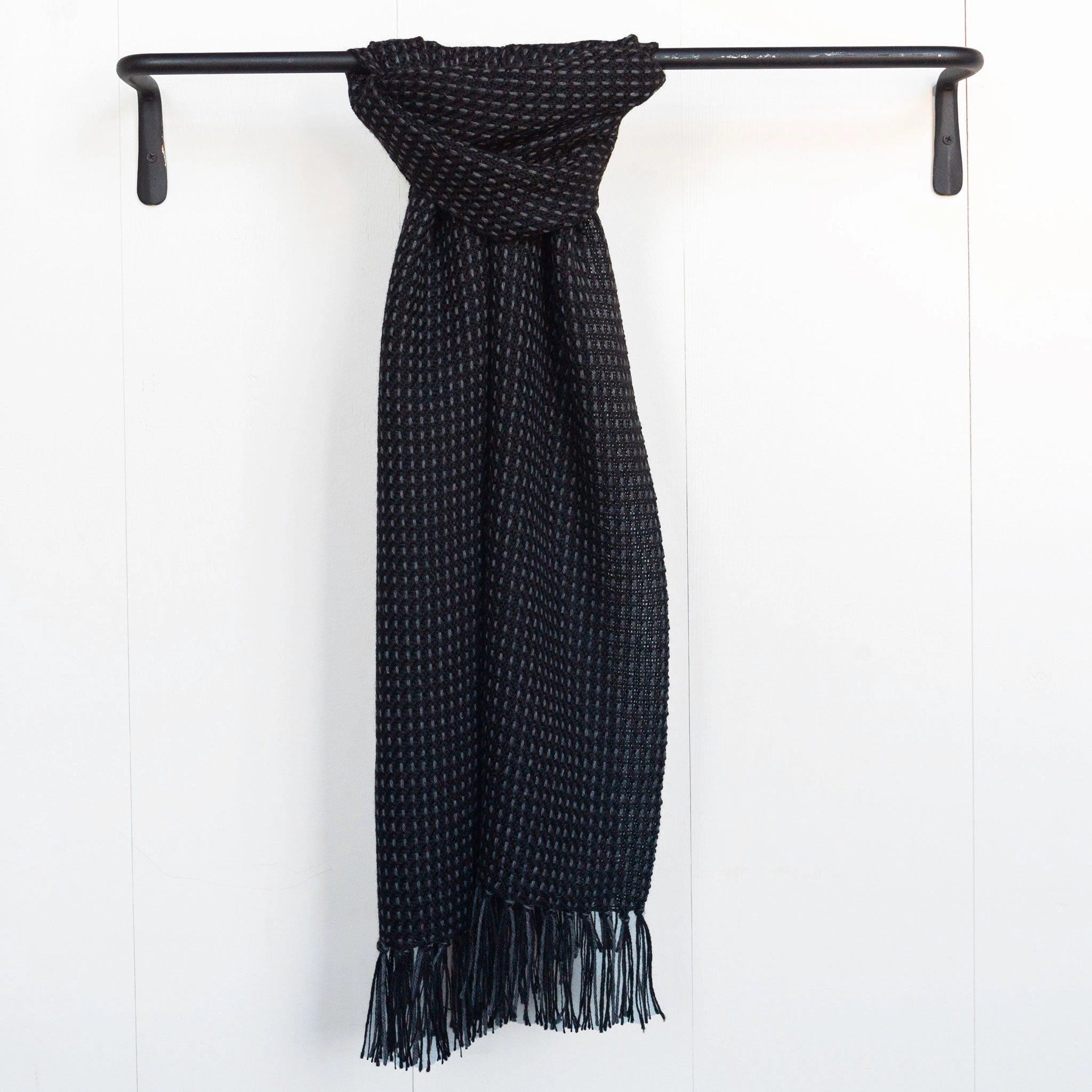 Black and Gray Alpaca Scarf