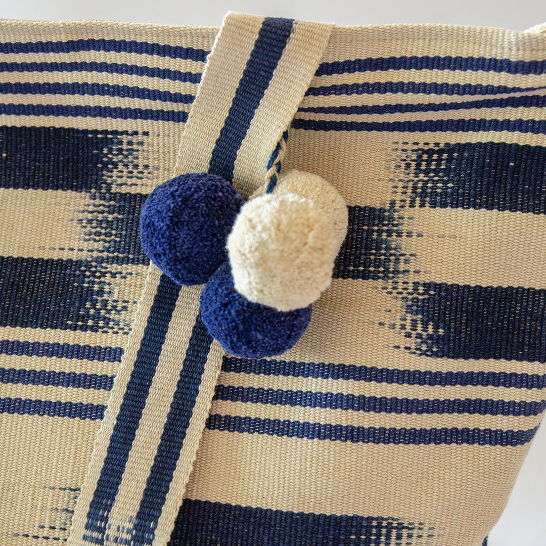 Blue & White Tote Beach Bag
