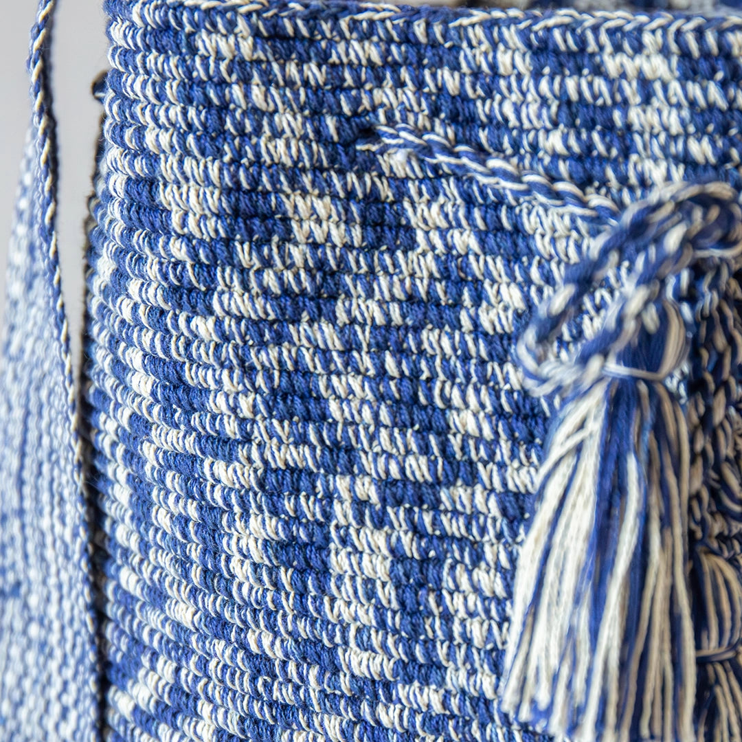 Blue Mochila Drawstring Bag