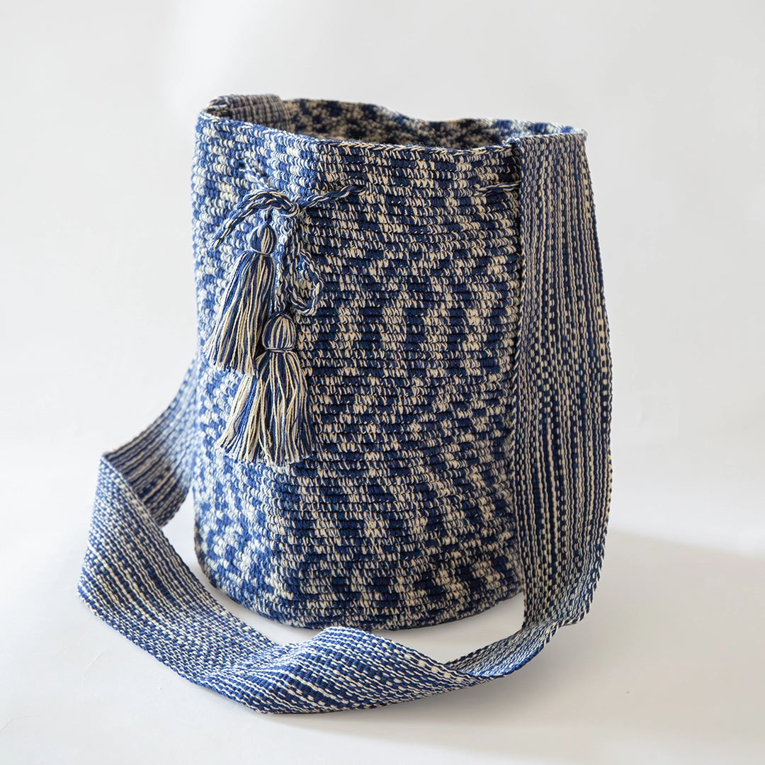 Blue Mochila Drawstring Bag