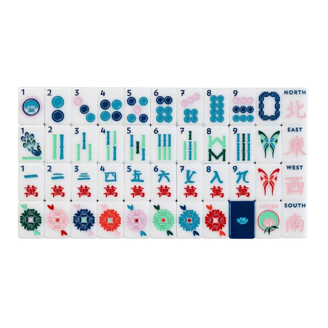 Blue and White Mahjong Set