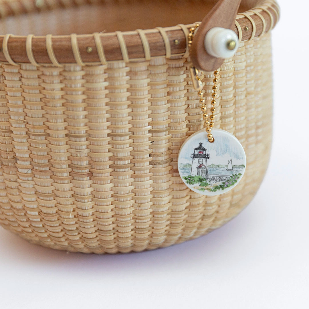 Brant Point Scrimshaw Charm Lightship Basket | Dale Rutherford