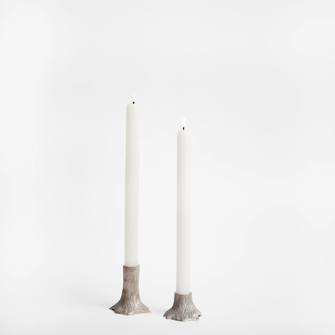Brass Faux Bois Candle Holder
