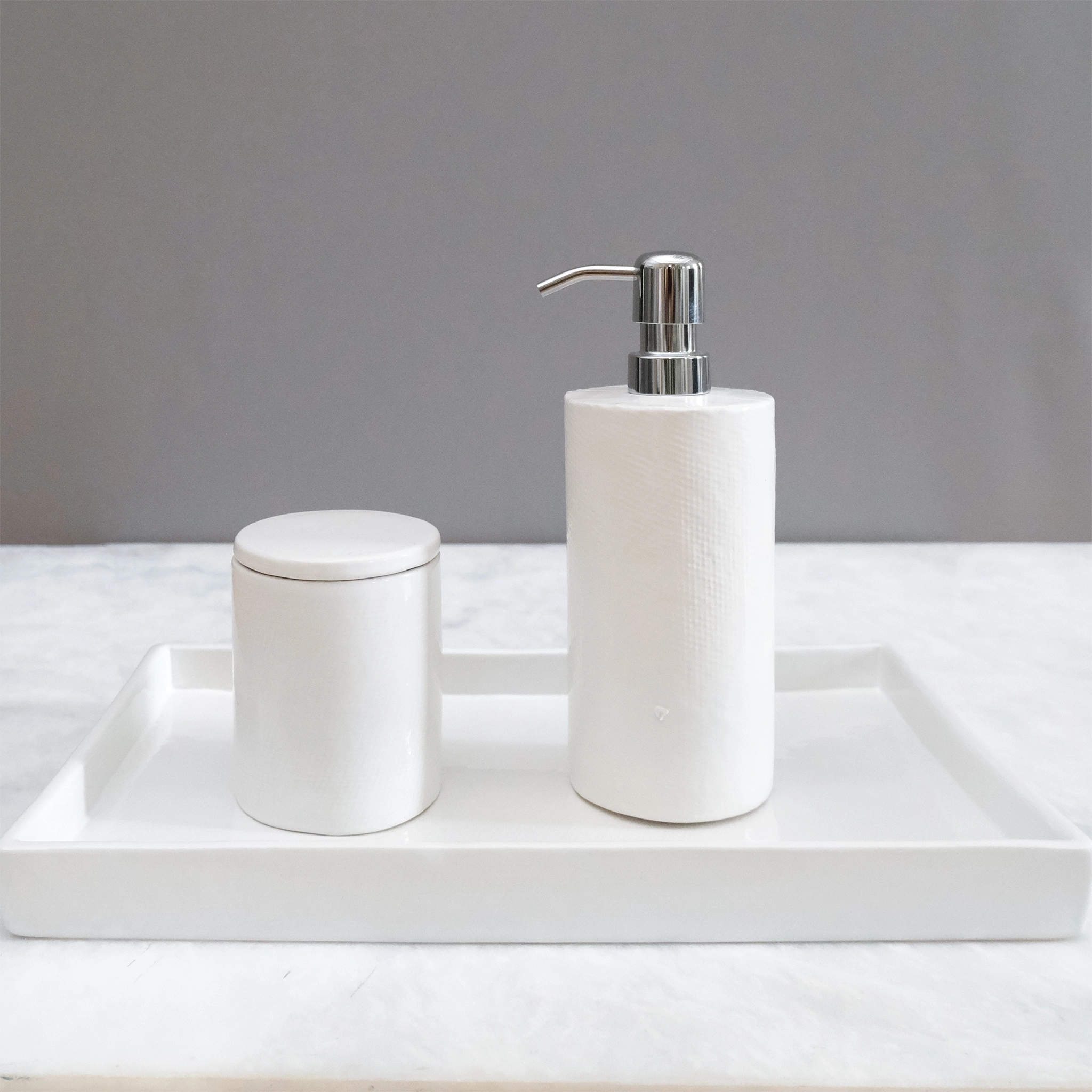 Burlap Textured Ceramic Tray