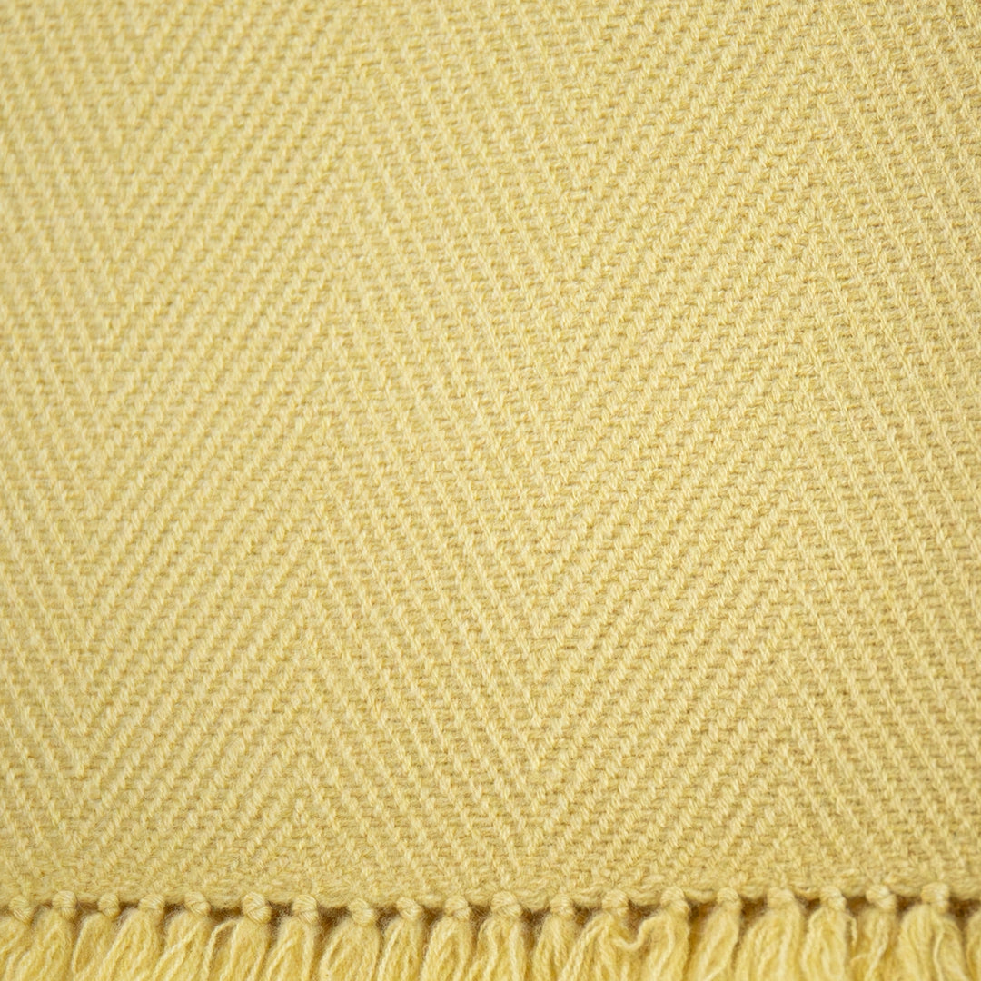 Soft Yellow Handwoven Cashmere Throw