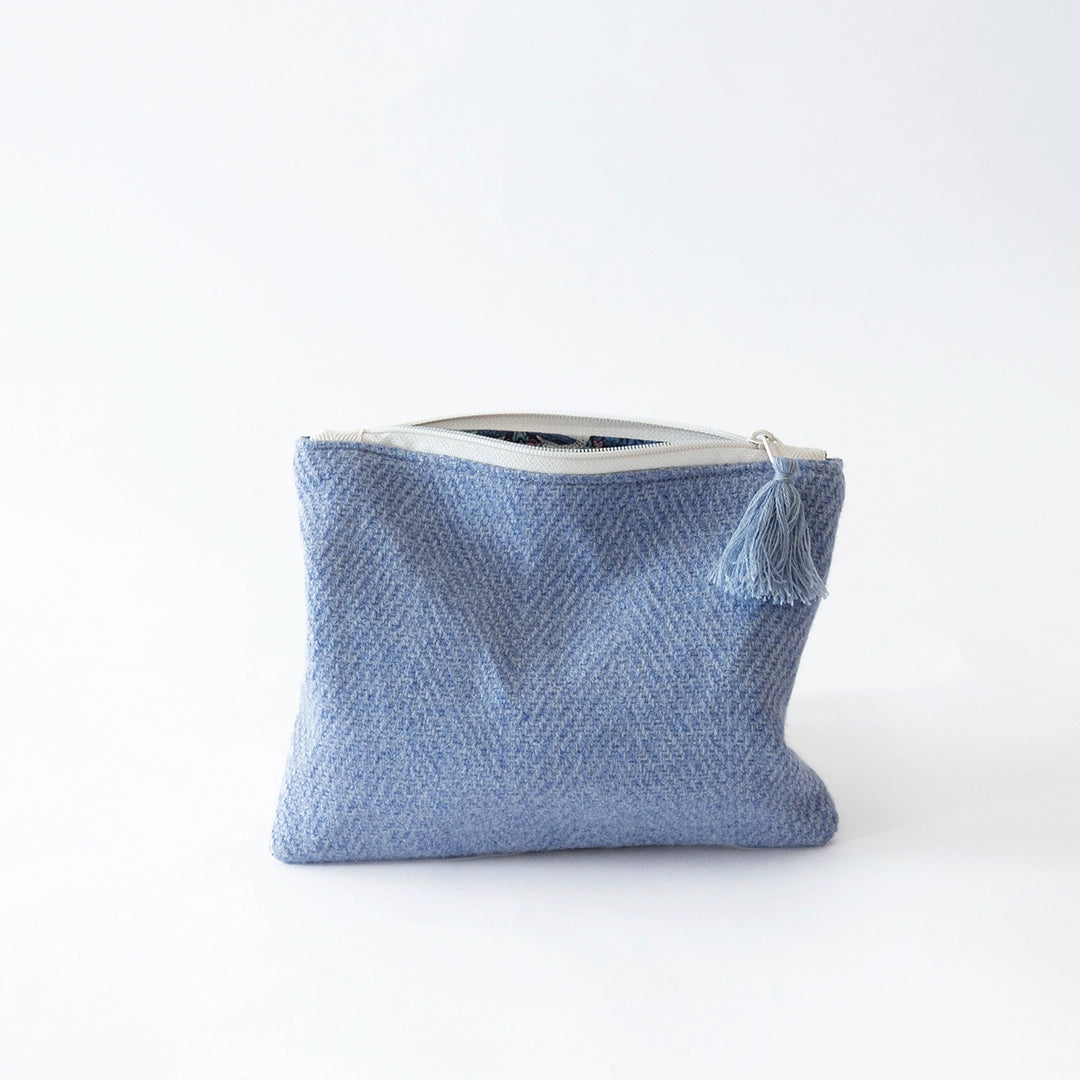 Nantucket Looms Cashmere Hydrangea Blue Heirloom Clutch