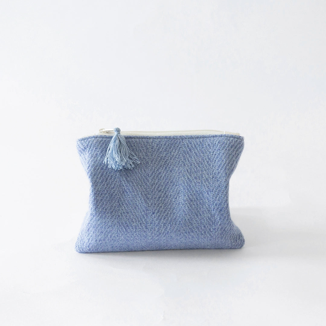 Nantucket Looms Cashmere Hydrangea Blue Heirloom Clutch