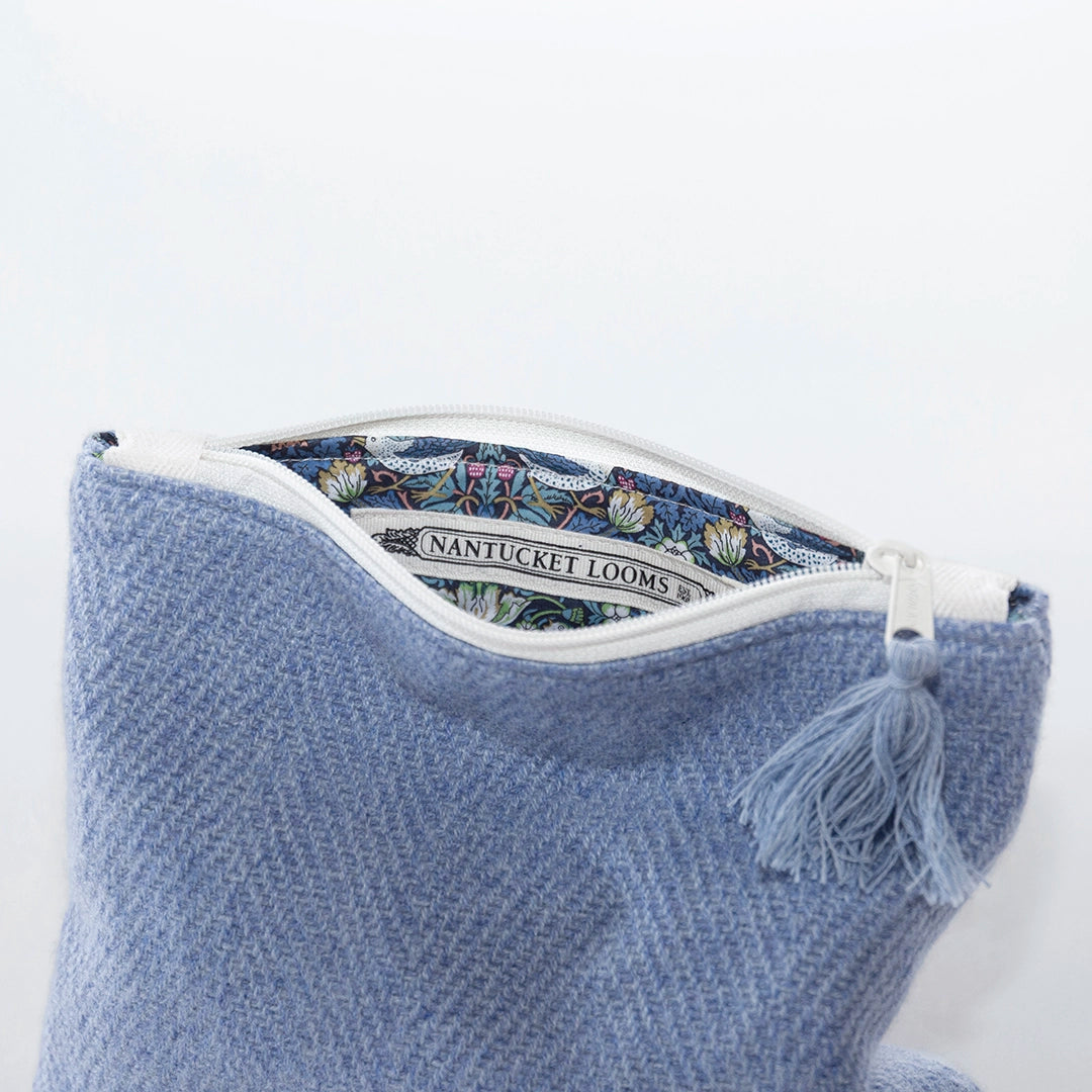 Nantucket Looms Cashmere Hydrangea Blue Heirloom Clutch