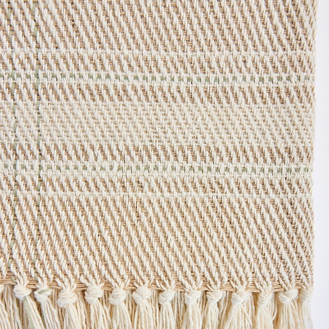 Honey Flax Handwoven Cotton Throw