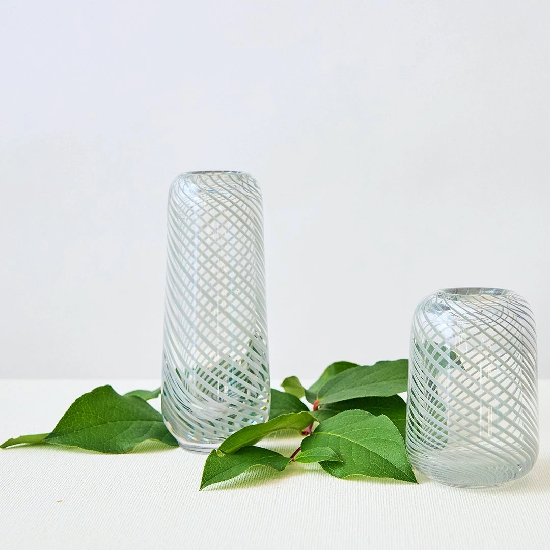 Swirl Accent Glass Bud Vase