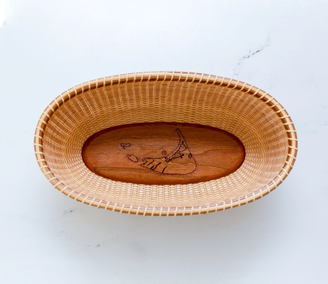 Cherry Bread Basket With Etched Island  | Janet Carreau