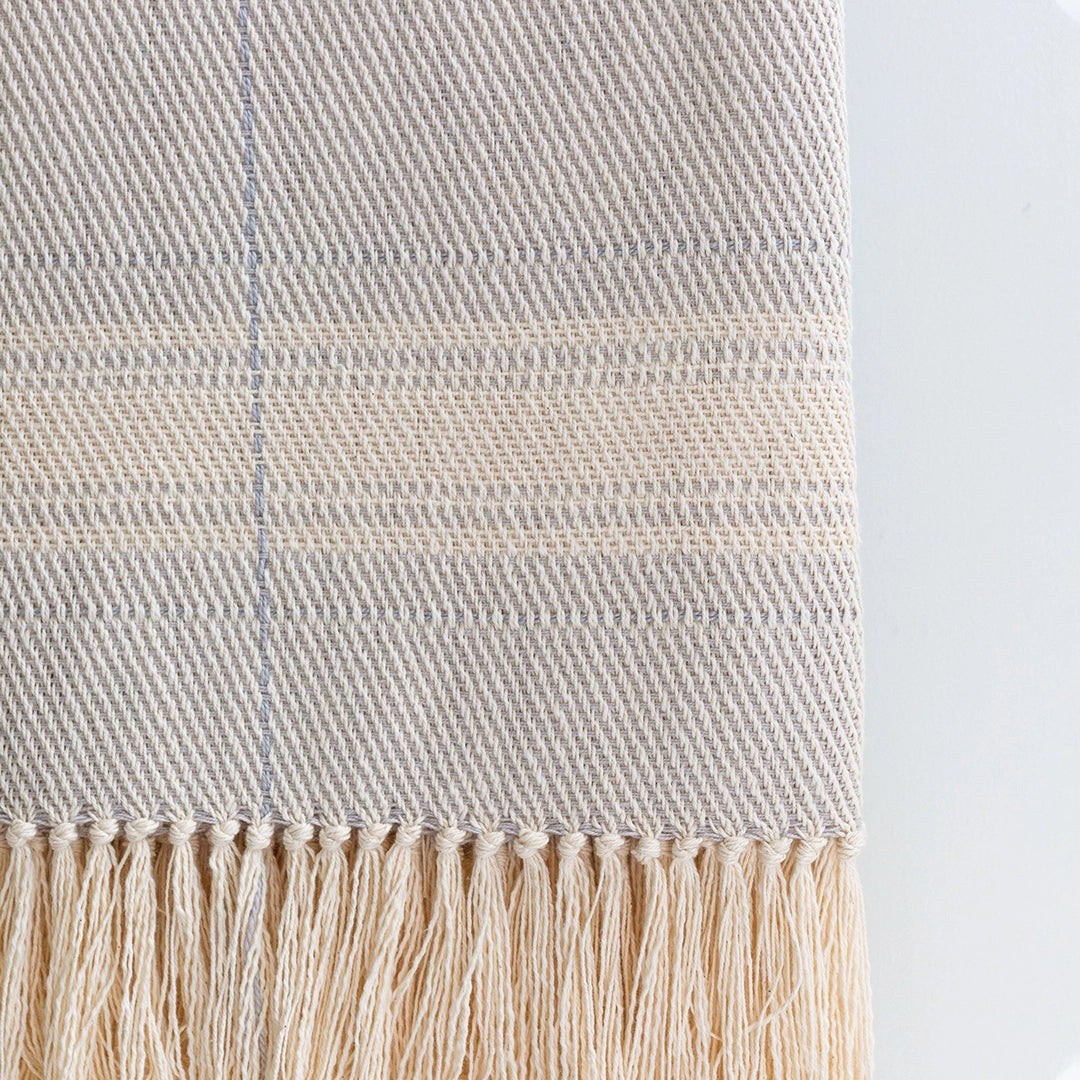 Cloudy Gray Handwoven Cotton Throw