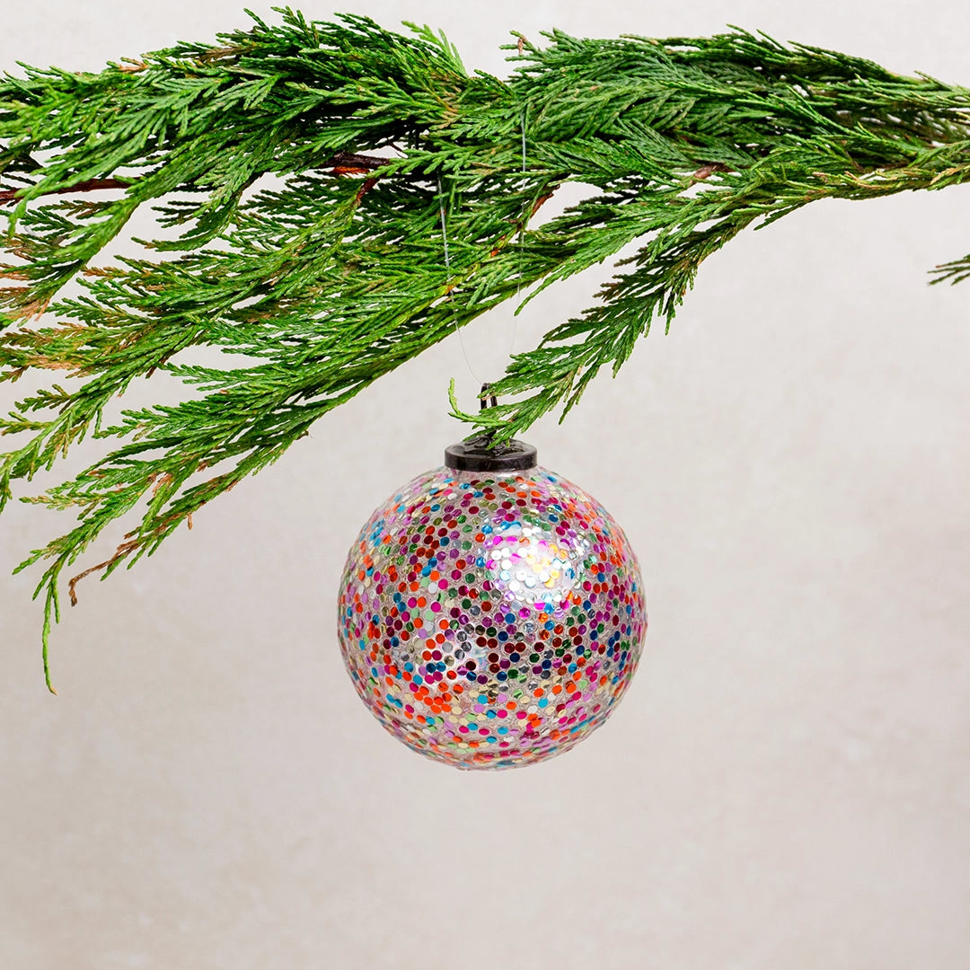Color Speckled Glass Ornament