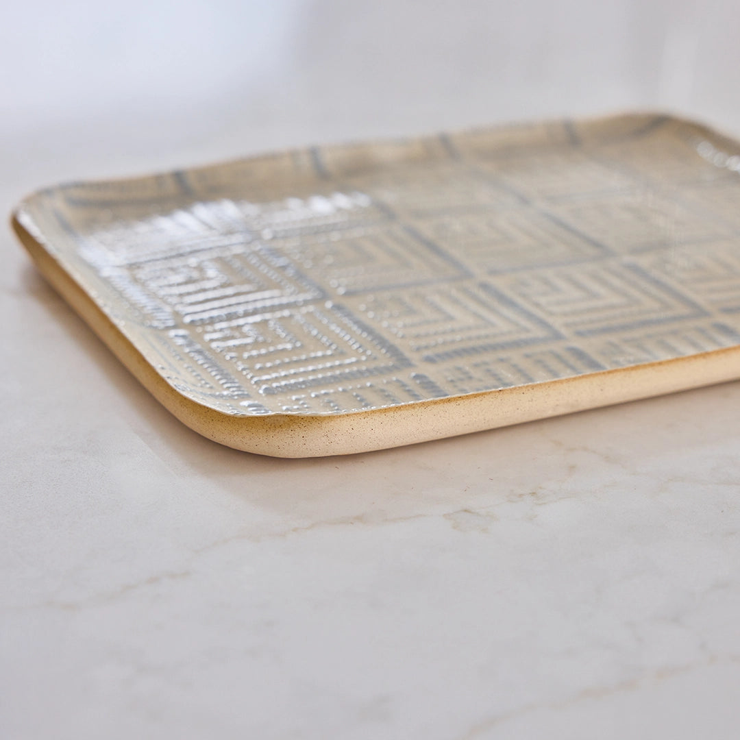 Deco Opal Glaze Tidbit Tray