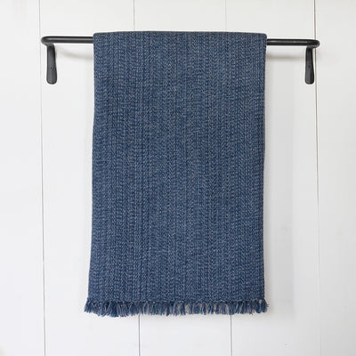 Deep Atlantic Blue Handwoven Cashmere Throw