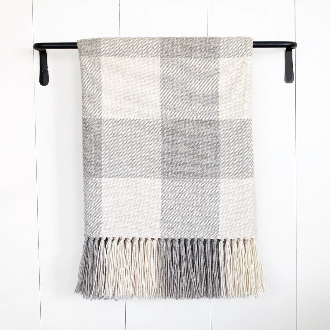 Driftwood Buffalo Check Handwoven Alpaca Throw