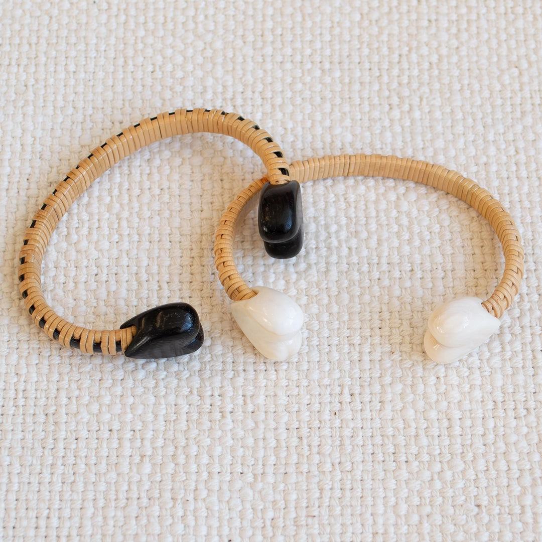 Ebony Cuff with Heart Ends | Janet Carreau