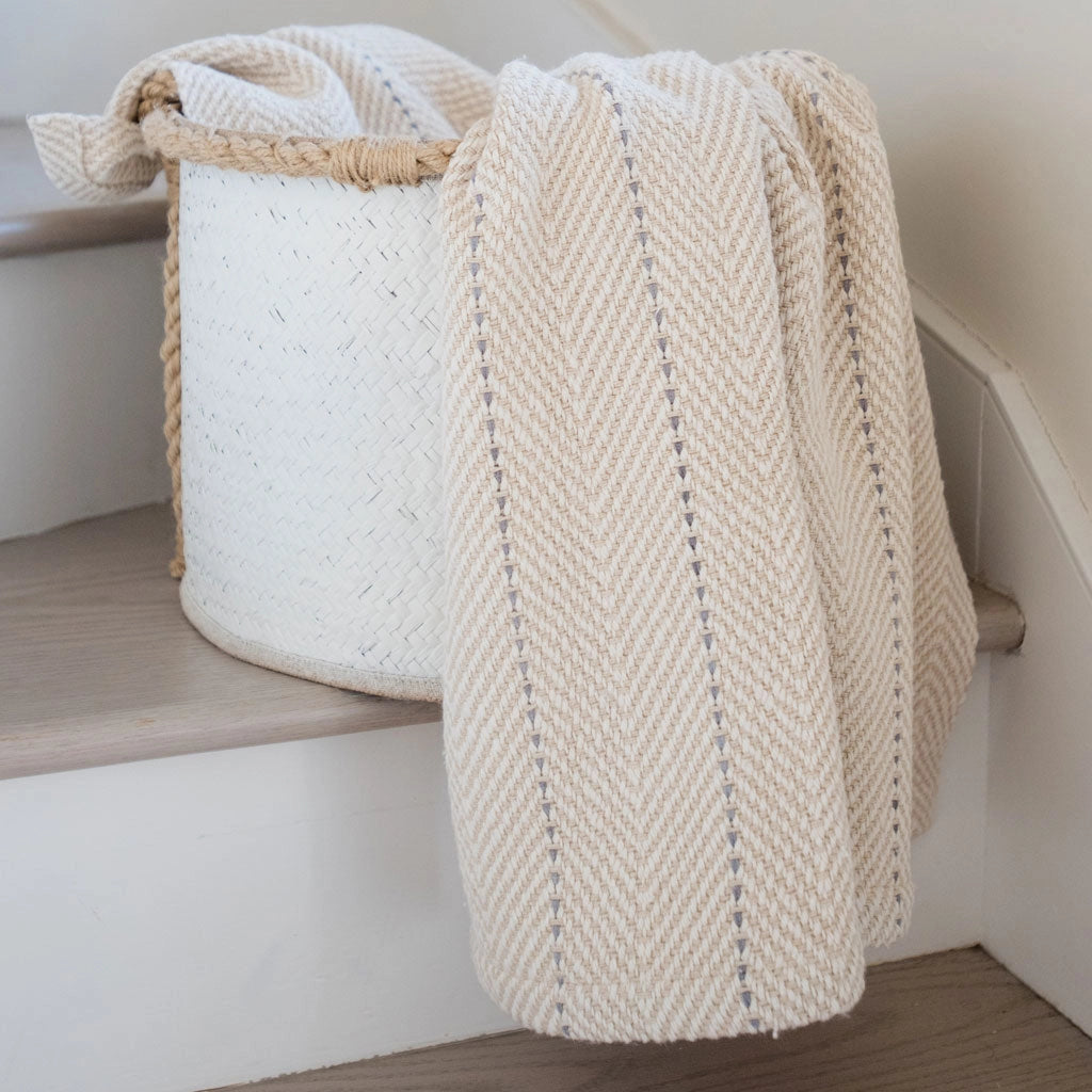Ecru Sand Handwoven Baby Blanket