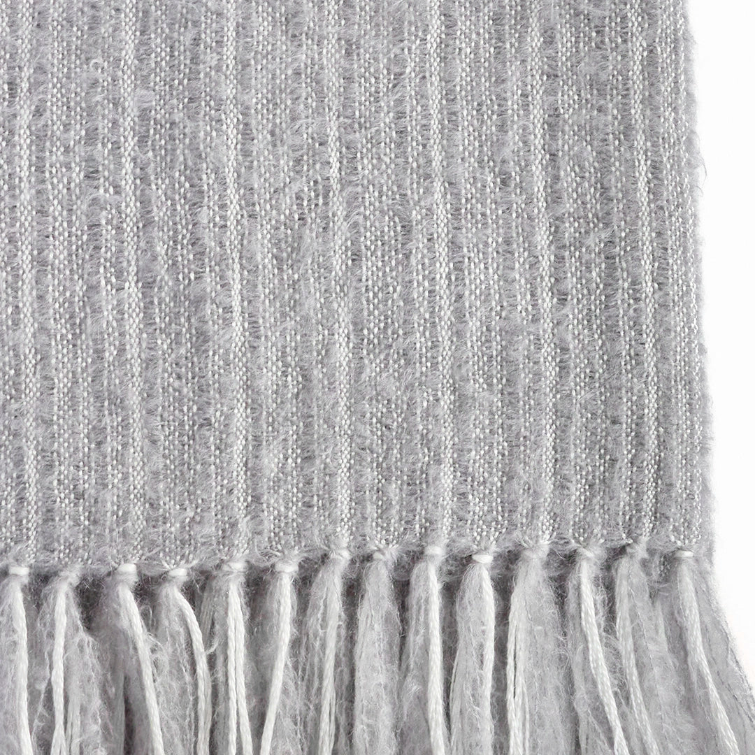 Foggy Morning Handwoven Mohair & Silk Throw