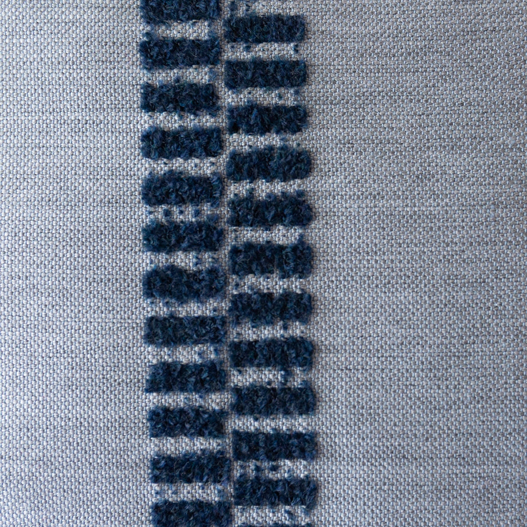 Gray and Navy Block Stripe Pillow