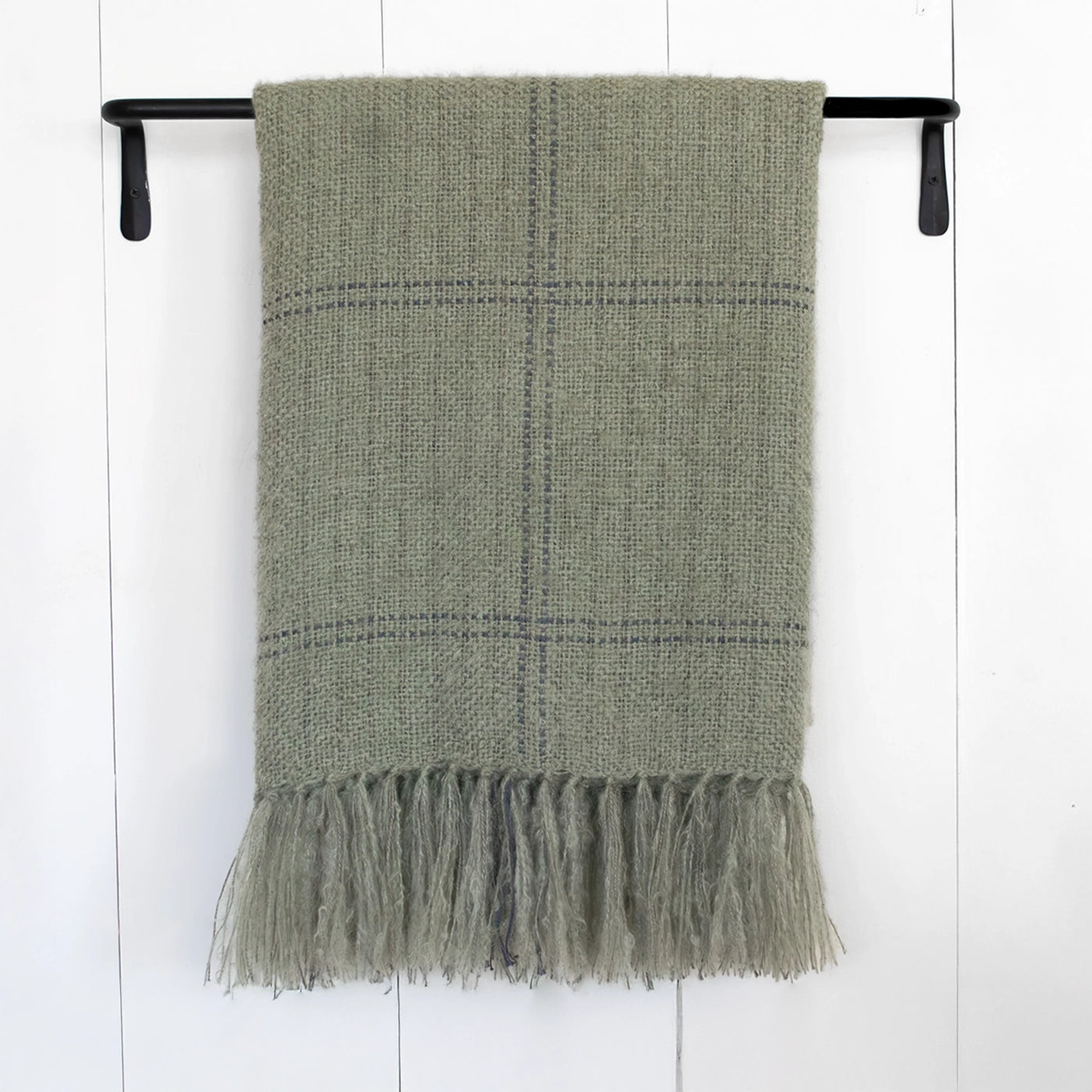 Windswept Solid Sage Mohair Throw