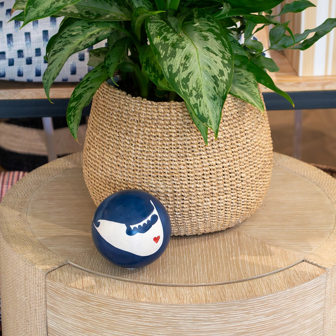 Handpainted Blue Island Heart Decorative Sphere