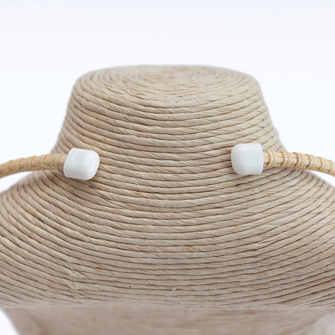 Handwoven Choker with Antique Ivory Heart and Endcaps | Janet Carreau