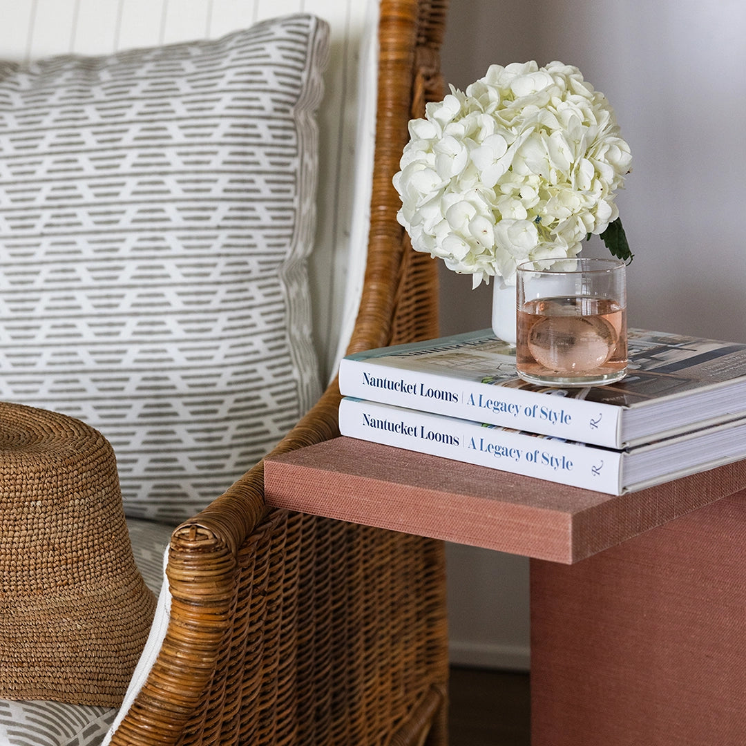 Faux Grass-Cloth Side Table