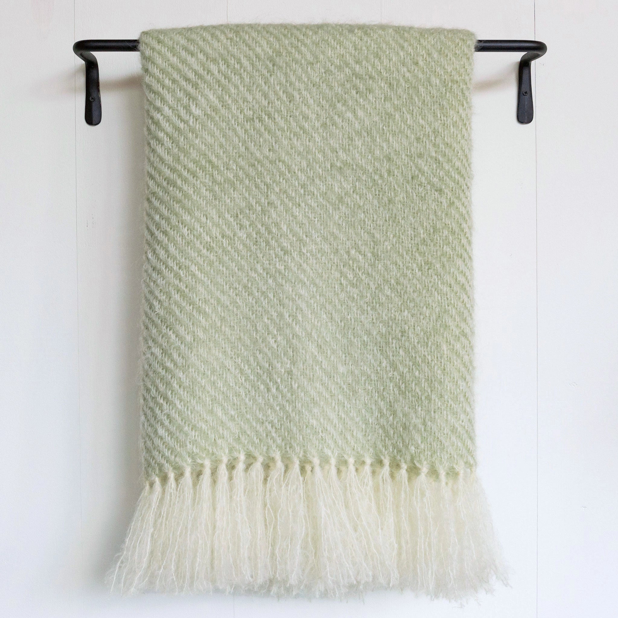Honeydew Green Handwoven Mohair Throw