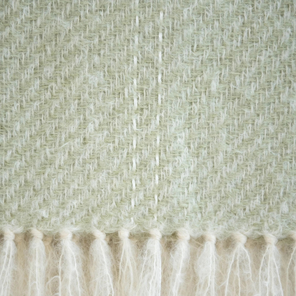 Honeydew Green Handwoven Mohair Throw