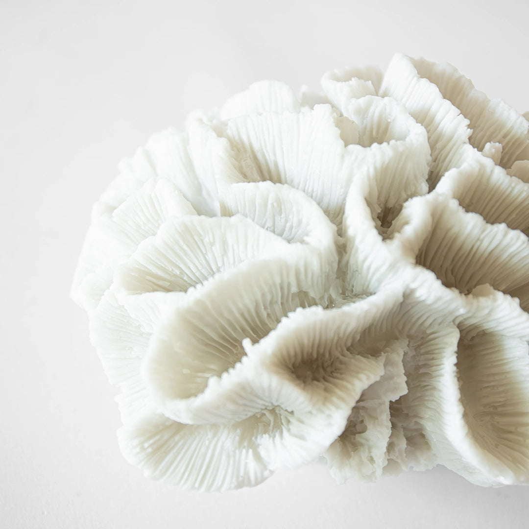 Ivory Coral Petal Decorative Sculpture