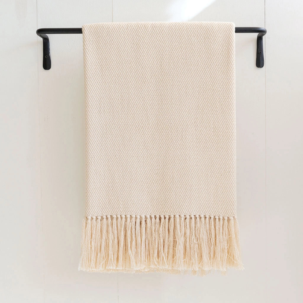 Ivory Handwoven Cotton Throw